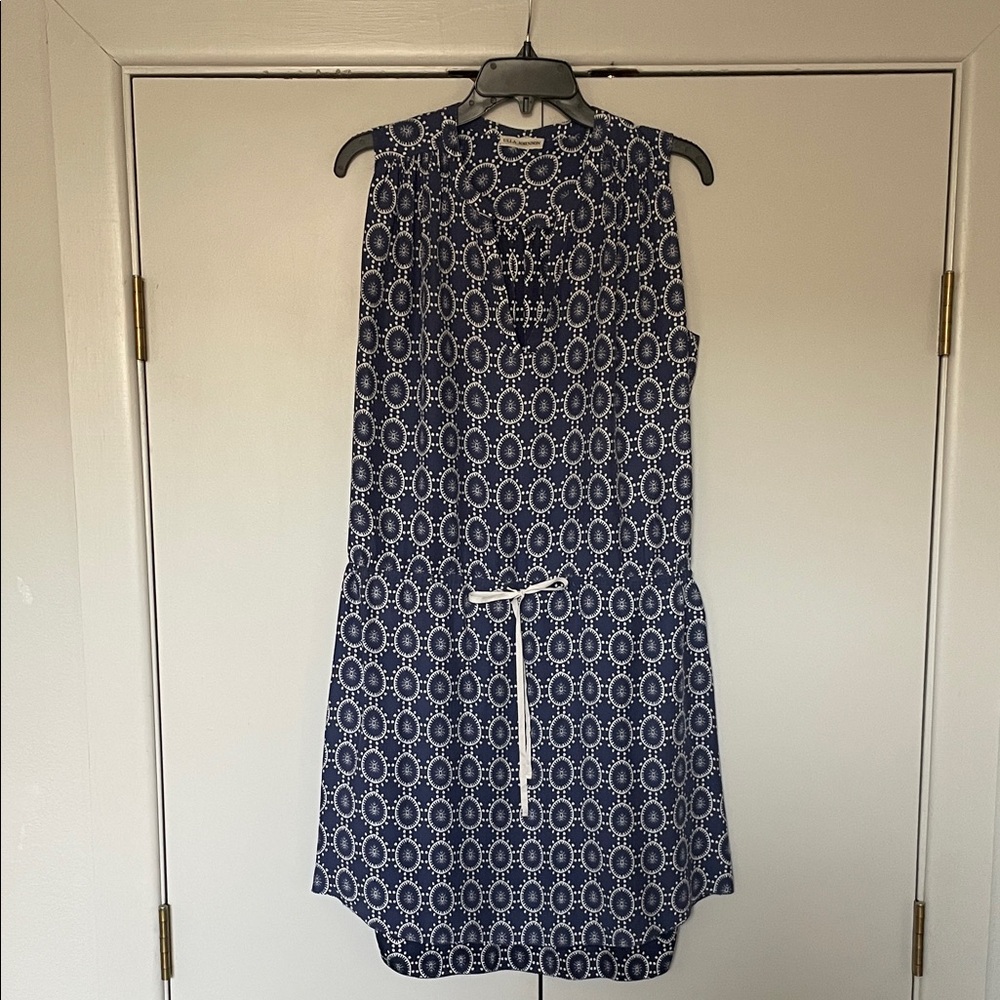 Ulla Johnson Blue and White Circle Print Mini Dress